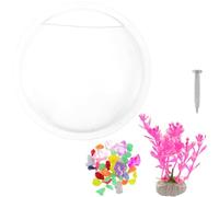 Warmhm Pecera Pared Acrílico para Betta con Agua y Plantas Decoración Living Transparente Fija con Clavos Fácil Instalación Varios Estilos