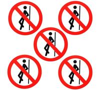 Warmhm Pegatinas de Advertencia Autoadhesivas para Señal de Prohibido Apoyarse, Material Pvc Adhesivo, Color Brillante, 5 Piezas para Uso en Superficies Lisas Interiores y Exteriores