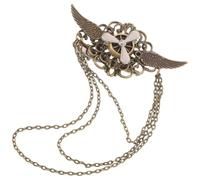 Warmhm Pinza para el pelo de novia vintage y horquilla de metal para tocado, accesorio steampunk de aleación dorada, broche para cosplay y festival