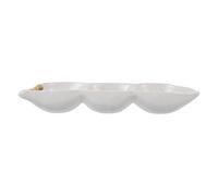 Warmhm Plato de Cerámica con Diseño de Triple Compartimento para Aperitivos y Frutas, Práctico y Original para Combinar la Mayoría de Vajillas Reutilizable