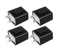 Warmhm Relé Intermitente Electrónico Regulable para Luces LED de Señal de Motocicleta, 4 Piezas, Material Abs Negro, Control de Velocidad Ajustable