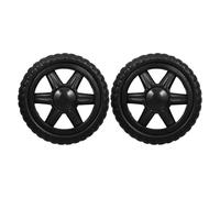 Warmhm Ruedas de Goma Negras Paquete de 2 Piezas Resistentes al Desgaste Fácil Instalación para Carrito para Transportar Mercancías y Uso en Supermercado