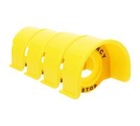 Warmhm Set de 4 Cubiertas Protectoras Redondas para Botón de Parada de Emergencia, Plástico Amarillo Resistente Función de Guardia de Seguridad para Dispositivos Industriales