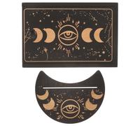 Warmhm Soporte de Altar para Cartas del Tarot en Madera Negra, Resistente al Desgaste y Fácil de Transportar para Decoración de Sala y Meditación
