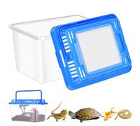 Warmhm Tanque Portátil con Tapa de Plástico Transparente para Tortugas Caja Transportadora Multifuncional para Reptiles, Adecuado para Cría en Casa y Transporte Seguro