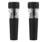 Warmhm Tapón de Vino al Vacío Reutilizable de Plástico Negro, Pack de 2 Piezas, y Portátil para Conservar y Prolongar Vino en Botellas en Reuniones Familiares y Bares