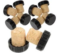 Warmhm Tapones de Corcho en Forma de T 24 Material Madera y Plástico Sello Hermético y Diseño Reutilizable para Almacenamiento Cómodo para Botellas de Vino