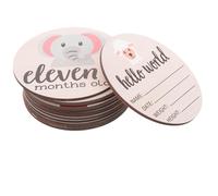 Warmhm Tarjetas para Seguimiento del Crecimiento para Bebés Redondas de Madera de Mensuales Set de 13 Piezas y Accesorios para Photo Props en Shower