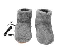 Warmhm Zapatos Calefactables Eléctricos USB de Felpa Calentamiento Rápido Antideslizantes en Forma de Bota para Invierno Cálidos y Prácticos