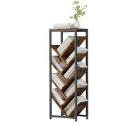 Warmiehomy Estantería para libros de árbol de 9 niveles, estantería de 105 cm de alto, estante de madera para CD con parte superior, estantería de escritorio independiente, estante de esquina, estante