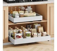Warmiehomy Organizador de armario extraíble, 2 unidades, expandible, extraíble, ancho de 30 a 52 cm, cajón deslizante ajustable para armario, despensa, baño, sin necesidad de taladrar ni clavar