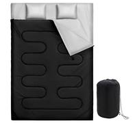 Warmiehomy Sacos de dormir dobles para adultos con 2 almohadas, saco de dormir tamaño King para 3 estaciones, 300 g/m², impermeable, saco de dormir XL con bolsa de transporte para uso en interiores y