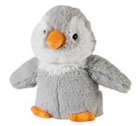 Warmies Bolsa de trigo de peluche gris pingüino para microondas, perfumada y pesada, juguete suave caliente o frío para relajación y alivio cálido, adecuado para todas las edades