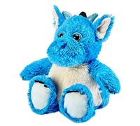 Warmies Dragón azul con peso adicional, apto para microondas, perfumado con lavanda francesa y que contiene una bolsa de trigo, ideal para una relajación reparadora o para aliviar molestias.