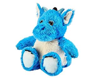 Warmies Dragón azul con peso adicional, apto para microondas, perfumado con lavanda francesa y que contiene una bolsa de trigo, ideal para una relajación reparadora o para aliviar molestias.