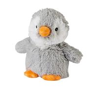 Warmies Peluche de pingüino gris, peluche pesado totalmente calentable, ligeramente perfumado con lavanda francesa seca, peluche frío o caliente, tamaño junior