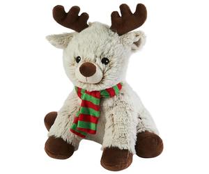 Warmies Peluche de Reno Color malvavisco con Peso para Microondas con Aroma a Lavanda Francesa, Bolsa de Trigo Caliente o Fría para una Relajación Fresca y un Alivio Cálido