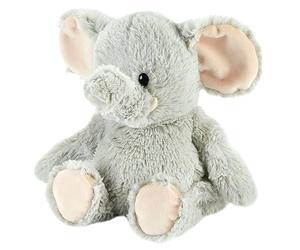 Warmies Peluche Elefante con Peso para Microondas con Aroma a Lavanda Francesa, Bolsa de Trigo Caliente o Fría para una Relajación Fresca y un Alivio Cálido