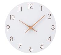 Warminn Reloj de Pared de Madera MDF sin tictac, silencioso, Moderno, 25 cm, Movimiento de Cuarzo, batería Grande, fácil de Leer, para Habitaciones, hogar, Cocina, Dormitorio, Oficina, Escuela