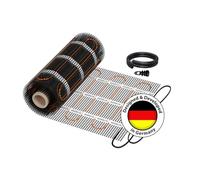 WARMON Calefacción eléctrica de pared vertical: Estera calefactora WARMON Classic Light 100 W/m² para azulejos, cable calefactor de resistencia fija con tejido de soporte, tamaño de la alfombra: 14 m²