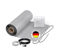 WARMON - Esterilla calefactora (aluminio, 150 W/m², incluye termostato analógico, 1 m², termostato, tamaño de la alfombrilla)