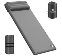 WARMTUYO Esterilla isotérmica para camping, 6 cm, esponja elástica de espuma de valor R 8,5 con almohada, colchón de aire para exterior, compacta, cómoda colchoneta para dormir, para mochileros