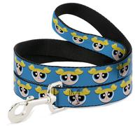 Warner Bros. Animation - Correa para Mascotas, Correa para Perro, diseño de Burbujas de Las superpoderosas, Azul, 4 pies de Largo y 1.5 Pulgadas de Ancho