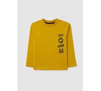 WARNER BROS, Camiseta Amarilla Regular Fit De Algodón Puro Para Niños Con Estampado De Batman, Niño, Giallo Oro, Talla: 8-9