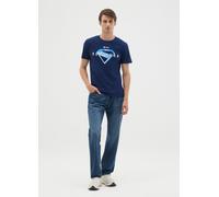 WARNER BROS, Camiseta Azul De Hombre En Algodón Puro Con Logo De Superman, Hombre, Blu Bluette, Talla: S