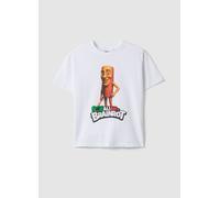 WARNER BROS, Camiseta Infantil Blanca De Algodón Puro Regular Fit Con Estampado, Niño, Blanco óptico, Talla: 9-10