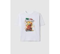 WARNER BROS, Camiseta Infantil Blanca De Algodón Puro Regular Fit Con Estampado, Niño, Blanco óptico, Talla: 7-8