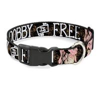 Warner Bros. Collar para Mascotas, Collar de Perro, Hebilla de plástico, Dobby is Free 3 posturas Dobby remolinos de Estrella Negro, Dorado y Blanco, 11 a 16.5 Pulgadas 1.0 Pulgadas de Ancho