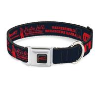 Warner Bros. Collar para Mascotas de películas de Terror, Collar de Perro, Hebilla de cinturón de Seguridad de Metal, Collage de Iconos de Asilo de Pesadilla en ELM Street, Negro y Rojo, 9.5 a 13