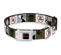Warner Bros. Collar para Mascotas de películas de Terror, Collar de Perro, Hebilla de cinturón de Seguridad de Metal, Gremlins Gizmo Poses Rules Blocks Red Greens Grays White, 15 a 24 Pulgadas, 1.0