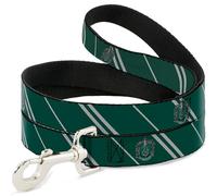 Warner Bros. Correa para mascotas, correa para perro, escudo de Slytherin Stripe5 verde gris, 6 pies de largo, 1.0 pulgadas de ancho