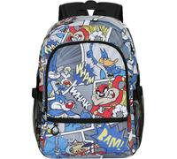 Warner Bros. Mochila 'Looney Tunes Batman Tunes-Fan Fight 2.0 ' azul claro / amarillo claro / gris claro / arándano One Size azul claro / amarillo claro / gris claro / arándano