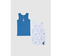 WARNER BROS, Pack Doble De Camisetas Multicolor Para Niños En Algodón - Ajuste Regular, Niño, Blanco/azul, Talla: 5-6