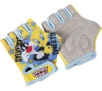 WARNER BROS Par de Guantes de Bicicleta para niño y niña Looney Tunes Titti Silvestro, sin Dedos, Amarillo y Azul, Dibujos Animados