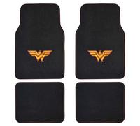 Warner Brothers DC Comics Classic Wonder Woman - Juego de 4 Alfombrillas de Piso con Licencia de la Mujer Maravilla, Ajuste Universal, Parte Delantera y Trasera para Coche, camión, camioneta, SUV