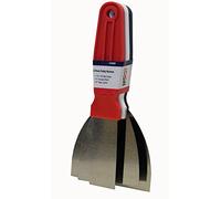 Warner Manufacturing 10829A Cuchillo de masilla flexible para bricolaje, paquete de 3 con 1 herramienta de pintura de 1-1/4 pulgadas, 3 pulgadas y 4 pulgadas, rojo/blanco/azul