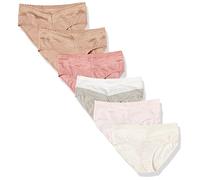 Warner'S Blissful Benefits Ru2266w - Cintura cómoda con Encaje de algodón para Mujer, Paquete de 6 Unidades, Rosa pálido/Gris Claro Jaspeado/Rubor Atardecer/Almendra Tostada/Lunares bodytone/Almendra