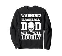 Warning Baseball Dad Skull Softball Player Funny Fathers Day Sudadera