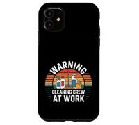 Warning Cleaning Crew At Work Custodio de Conserje |- Carcasa para iPhone 11