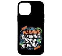 Warning Cleaning Crew At Work Custodio de conserje - Carcasa para iPhone 12 mini