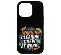 Warning Cleaning Crew At Work Custodio de conserje - Carcasa para iPhone 13 Pro