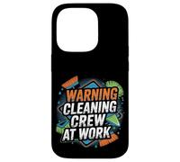 Warning Cleaning Crew At Work Custodio de conserje - Carcasa para iPhone 14 Pro