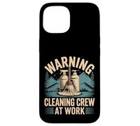 Warning Cleaning Crew At Work Custodio de Conserje - Carcasa para iPhone 15