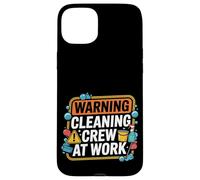 Warning Cleaning Crew At Work Custodio de conserje -- Carcasa para iPhone 15 Plus