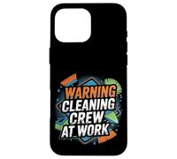 Warning Cleaning Crew At Work Custodio de conserje - Carcasa para iPhone 16 Pro Max