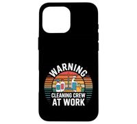 Warning Cleaning Crew At Work Custodio de Conserje |- Carcasa para iPhone 16 Pro MAX
